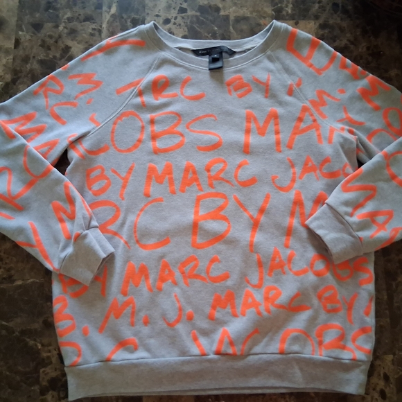 Marc Jacobs Gray Sweatshirt with Orange Print - Picture 4 of 4
